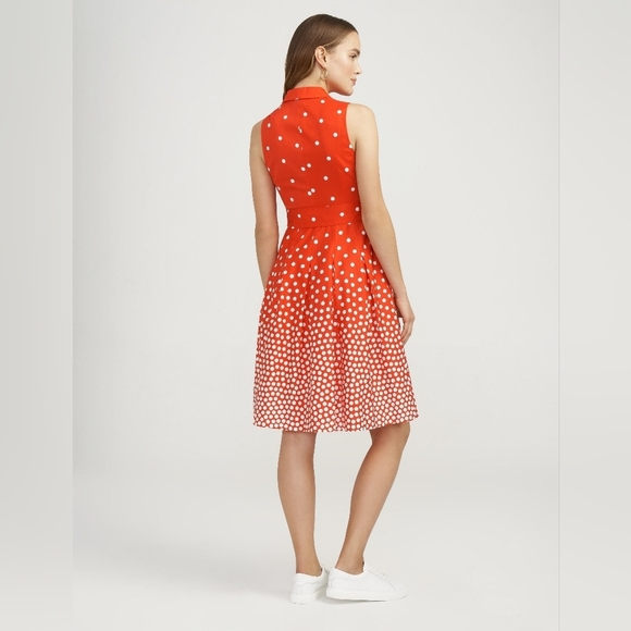 Scattered Dot Notch Collar Wrap Dress in size 14 - Picture 3 of 3